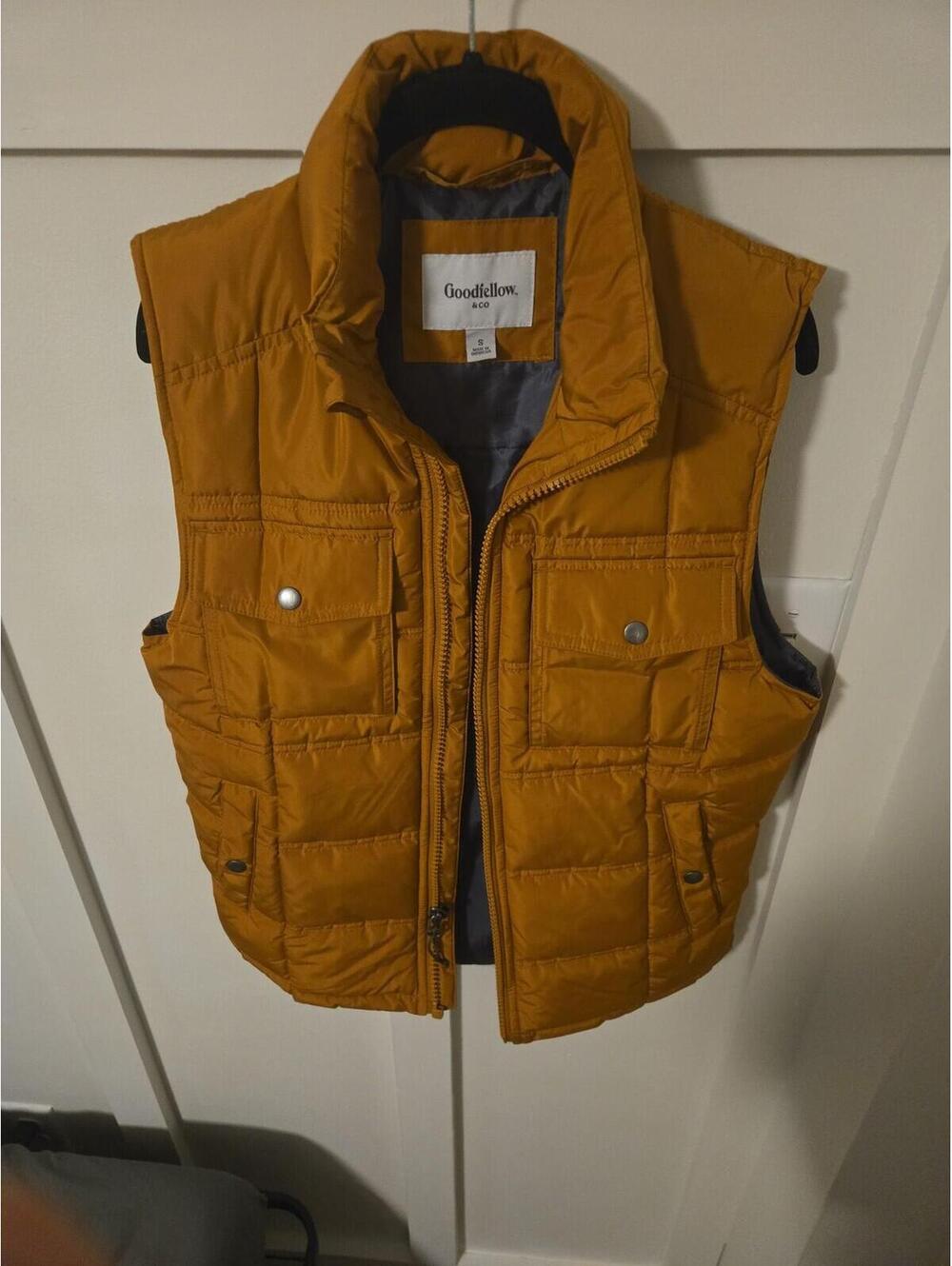 Goodfellow & Co Men's Mustard Yellow Puffer Vest Size S